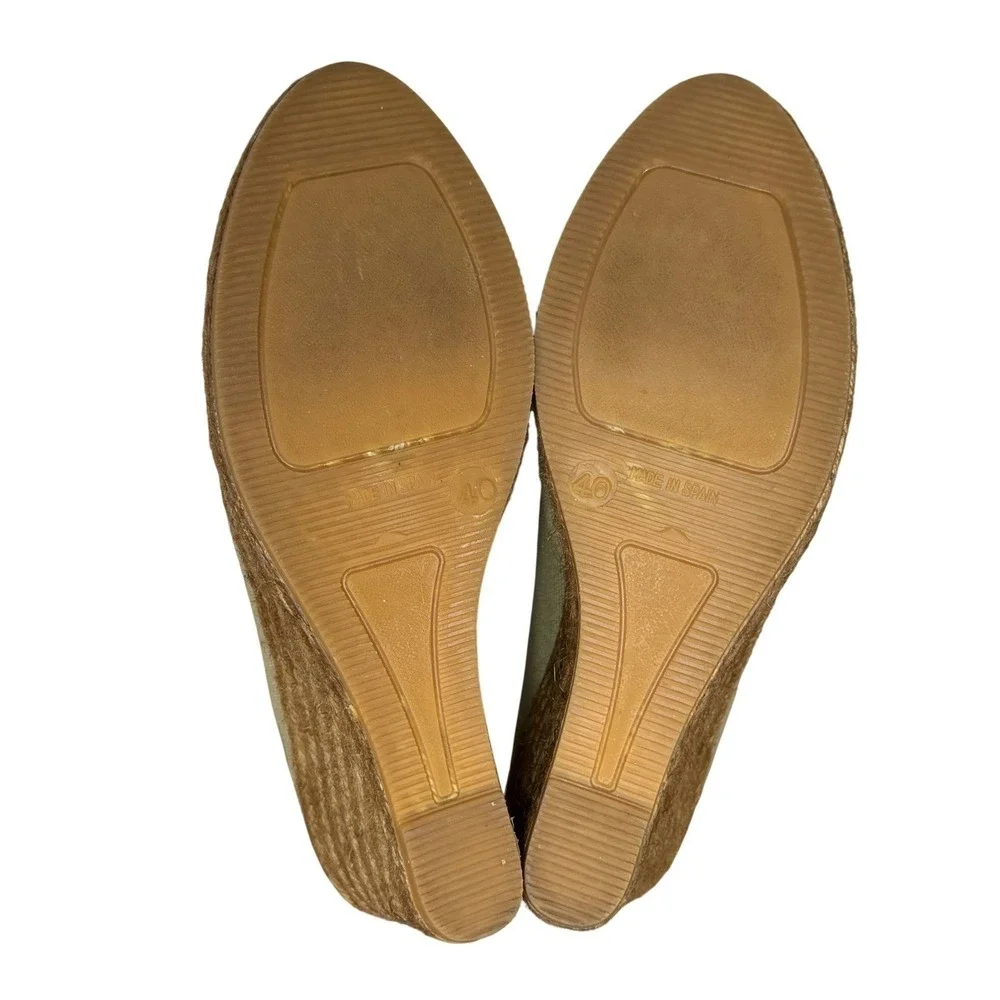 Viscata Barcelona Marquesa Canvas Espadrille Wedge Pump 40 US 9 Beige Echo Spain
